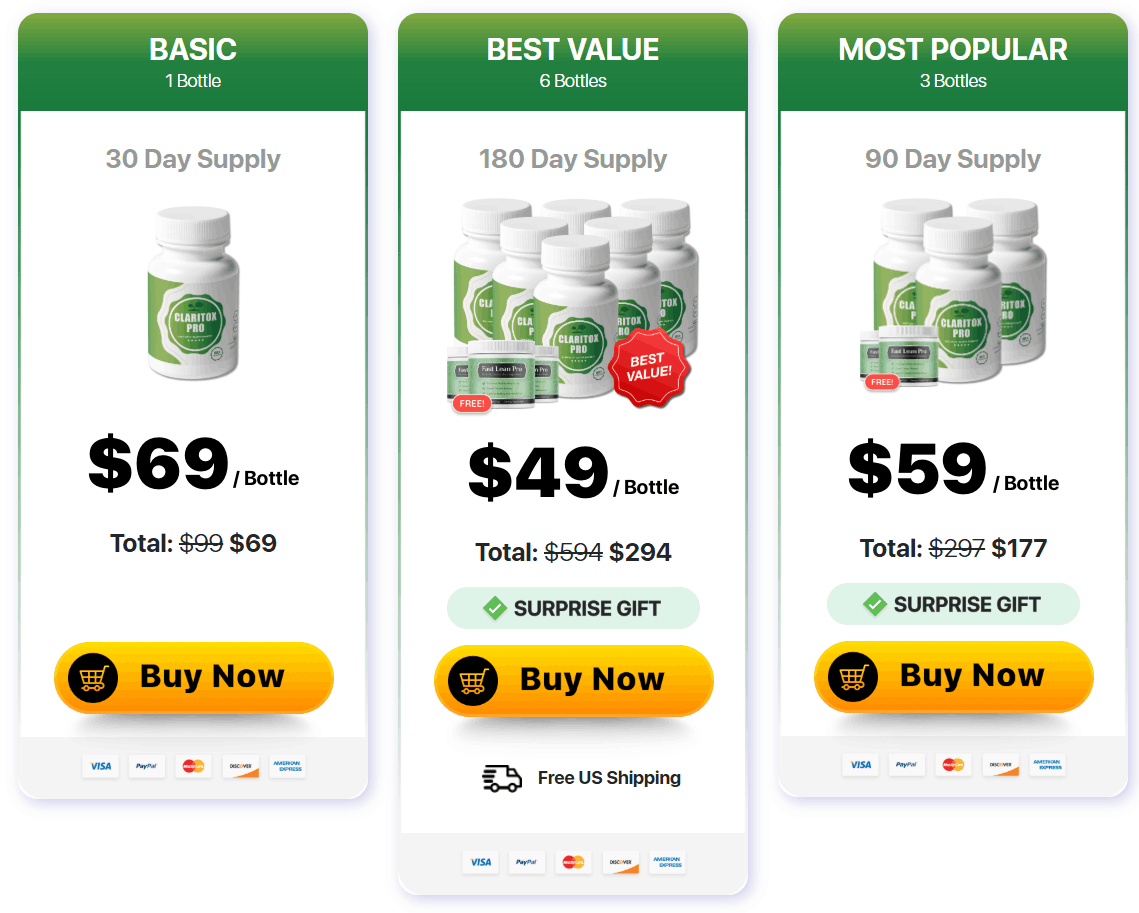 Claritox Pro supplement pricing and discount offer